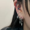 Mini spike drop hoop earrings