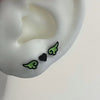 Green heart wing piercing set