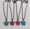 Plaid star necklace
