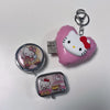 Pink heart kitty keychain