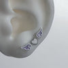 Pastel purple heart wing piercing set