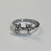 Double star sterling silver ring