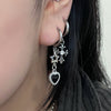 Cubic chrome cross hoop earrings