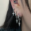 Mini spike drop hoop earrings