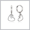 Double heart hoop earrings
