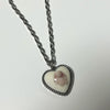 Stuffed set heart chain necklace