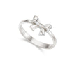 Mini ribbon sterling silver ring