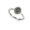 Jade green sterling silver ring