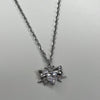 ribbon butterfly and diamond chain necklace