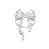 Big bow sterling silver ring