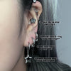 10mm Silver mini 5 ring hoop earrings