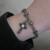Double chrome cross bracelet