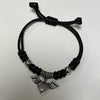 Black angel heart twist bracelet