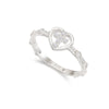 Heart cross sterling silver ring