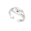 Bear face sterling silver ring