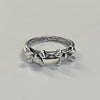 Double ribbon sterling silver ring