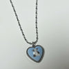 Stuffed set heart chain necklace