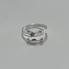 Star heart swirl sterling silver ring
