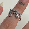 Double heart melt ring