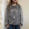 Embroidery skull gate long sleeve light gray