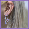 purple ruby butterfly drop earrings