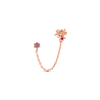 Rose gold floral pink floral chain piercing