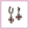 mini cross hoop earrings