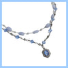 milky blue sapphire gemstone necklace set