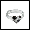 cow black heart mini wave ring