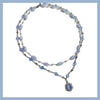 milky blue sapphire gemstone necklace set