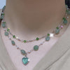 Pastel green heart agate gemstone necklace set