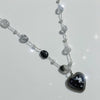 black heart fairy tourmaline gemstone necklace