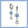 hologram star drop hoop earrings