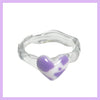 cow purple heart mini wave ring