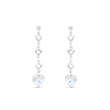 Triple heart drop clear earrings
