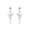 Pink and purple fairy earrings