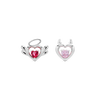 Heart angel and devil earrings