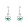 Green Heart Thorn Rhinestone Earrings and Piercings