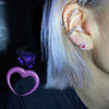 Deep pink Heart rhinestone stud piercing