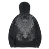 Embroidery owl zip up hoodie black mineral