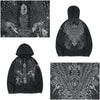 Embroidery owl zip up hoodie black mineral