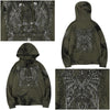 Embroidery guard zip up hoodie khaki stain