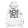Embroidery guard zip up hoodie white stain