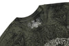 Embroidery skull gate long sleeve green stain
