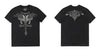 Embroidery cross skull short sleeve black mineral