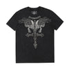 Embroidery cross skull short sleeve black mineral