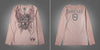 Ribbon skull long sleeve vintage pink