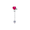 Red Love chain drop piercing