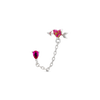Cupid heart melt double chain piercing