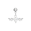 Crystal heart wings piercing